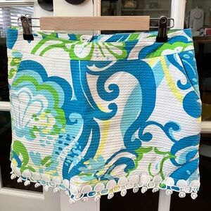 Lilly Pulitzer Blue and Green Shell Skort